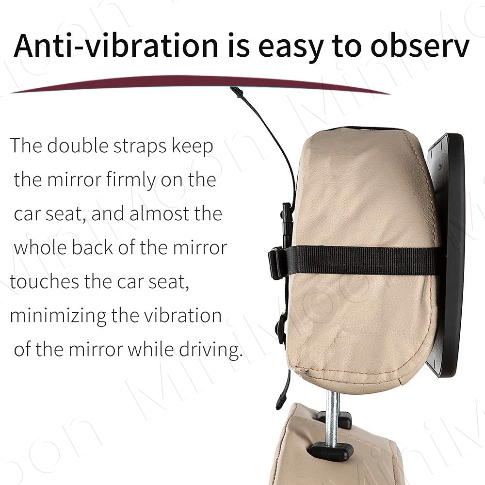 Panoramic Baby Car Mirror, Shatterproof & Certified for a Crystal Clear View of Your Rear-Facing Baby