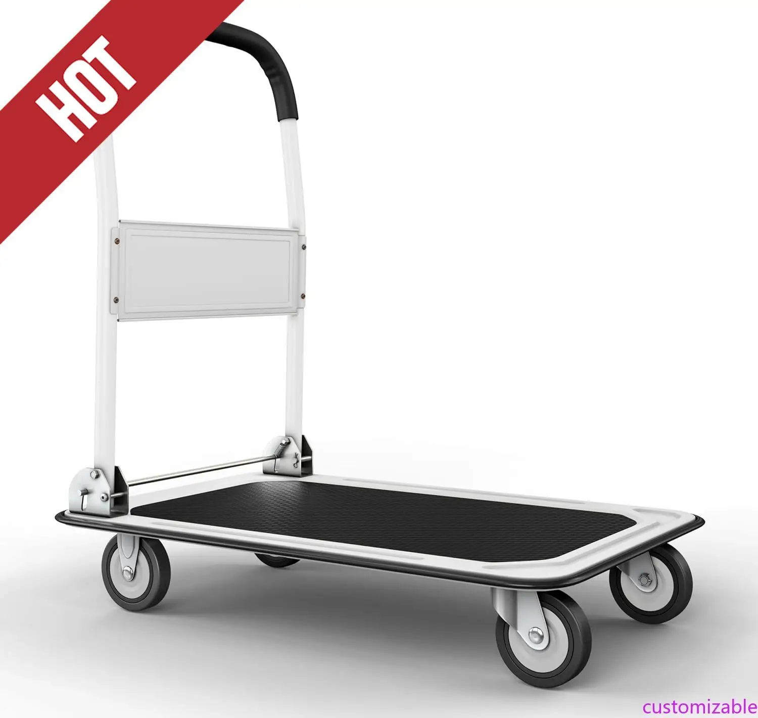 

Customizable-Upgraded Foldable Push Cart Dolly | 330 Lbs. Capacity Moving Platform Hand Truck | Heavy Duty Space Saving Collapsi