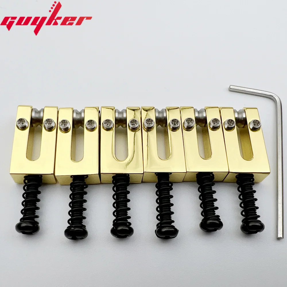 1 Set 10.5MM/10.8MM Stainless Steel Roller Brass Saddle Electric Guitar Tremolo Bridge Saddles For ST Guitar