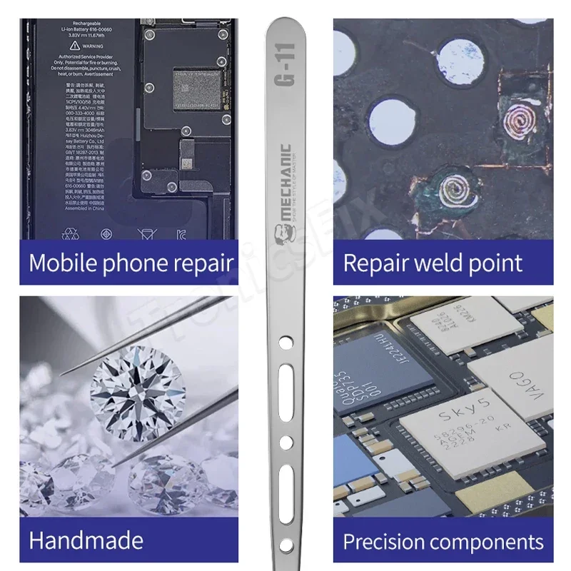 MECCANICO G11 G15 Riparazione del telefono cellulare Cavo volante per impronte digitali Pinzette antimagnetiche Clip a punta fine Componenti di precisione