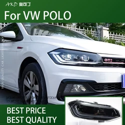 Headlights For VW POLO GTI 2010-2022 DRL Day Running Light Head Lamp LED Bi Xenon Bulb Fog Lights Tuning POLO TSI Car Accessory
