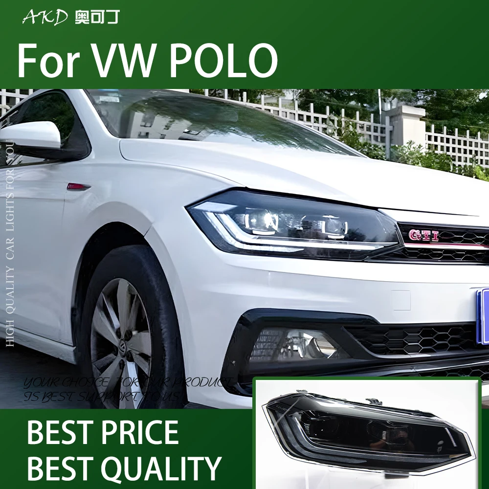 Reflektory do VW POLO GTI 2010-2022 DRL Światła do jazdy dziennej Reflektor LED Bi Xenon Żarówka Światła przeciwmgielne Tuning POLO TSI Akcesoria samochodowe