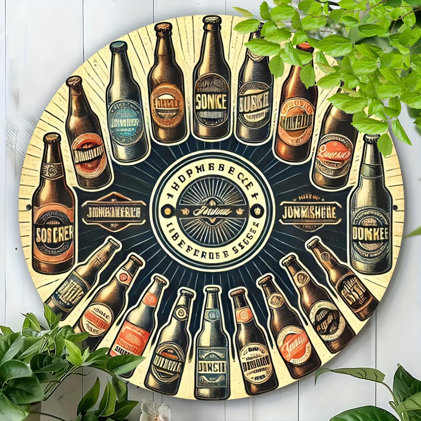 1pc Vintage Round Aluminum Wall Art Sign, 8x8inch (20x20cm), Durable, Decorative Metal Plaque, with Wall Hanging, for Home, Offi