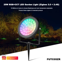 Miboxer FUTC05ZR AC110V-220V Zigbee 3.0+2.4GHzRF Smart Tuya Outdoor Waterproof 25W RGB+CCT LED Garden landscape Light Lawn Lamp