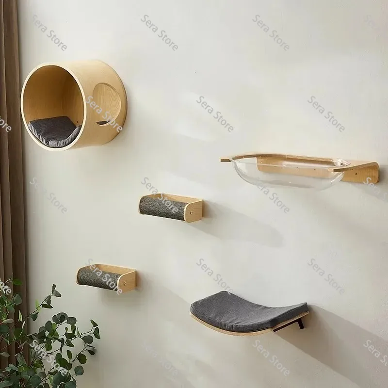 Wall-mounted Cat Climbing Frame Stable and Sturdy Cats Bed Space Capsule Cat Hammock Breathable Cats Supplies Products