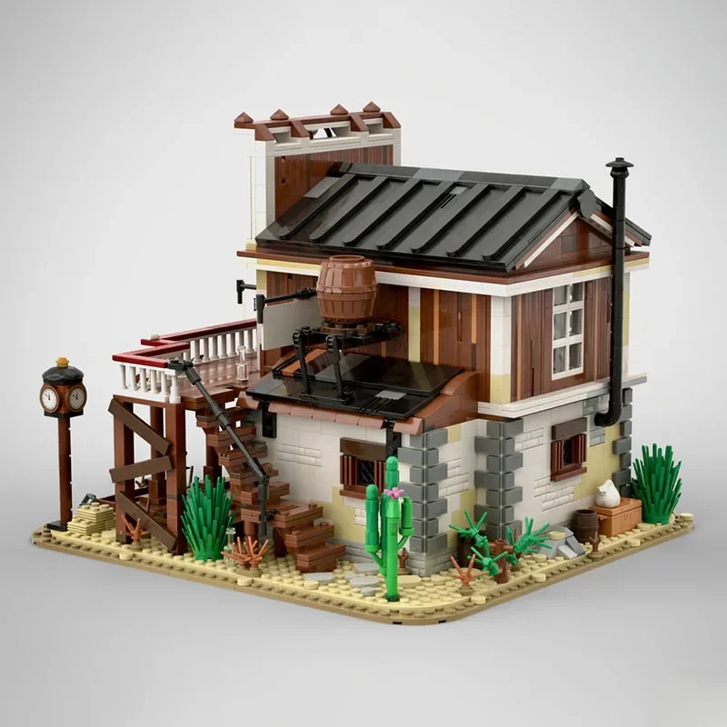 

2355 шт. Moc средневековый западный одиночный кирпич детективное агентство модульный замок модель строительные блоки DIY креативные развивающие игрушки подарки