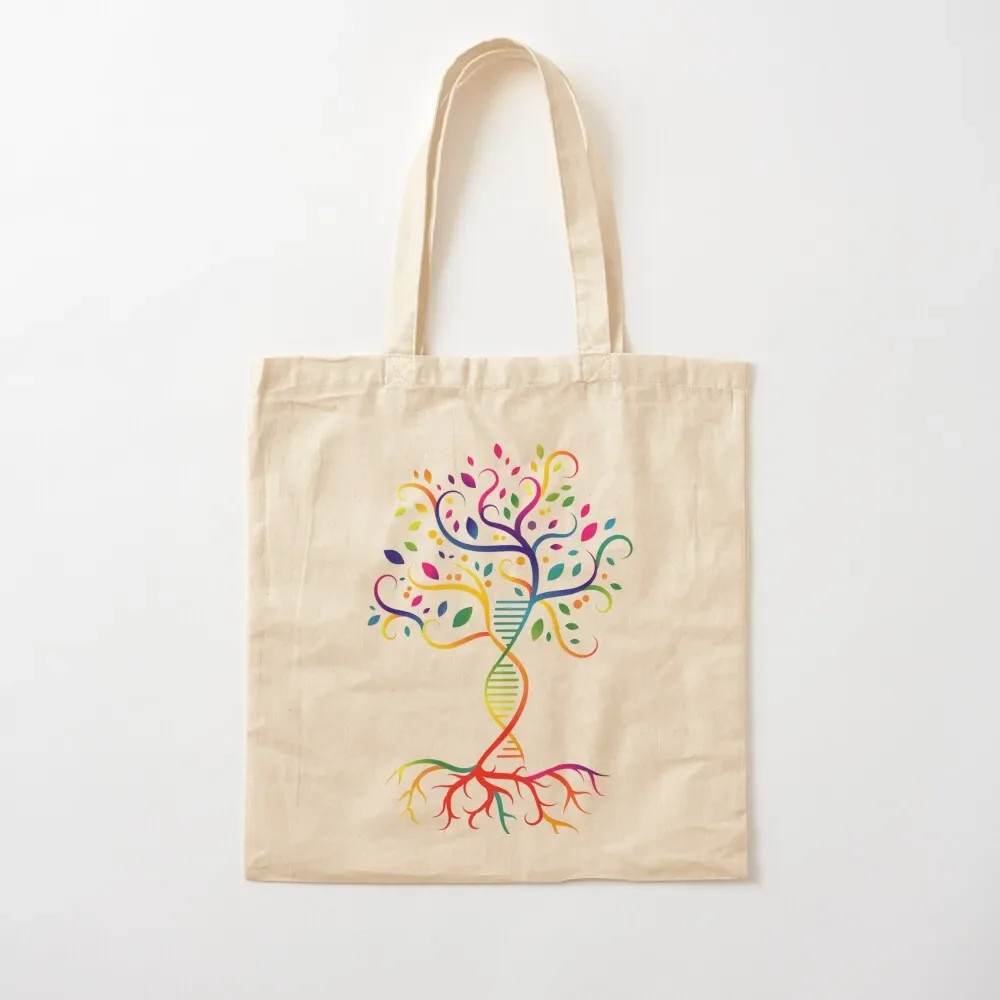 

DNA tree Colourful Biology Science Tree Tree Of Life Tote Bag personalized tote bag Women's shopper Tote Bag