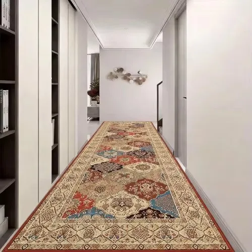 Bohemian Red Long Corridor Carpet Luxury Persia Decoration Hallway Rug Non-slip Easy Cleaning Floor Mat Stairway Runners Carpets