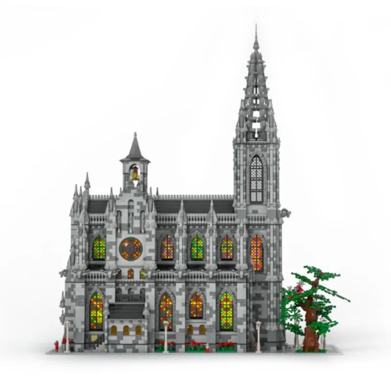 22007PCS MOC Medieval Cathedral Building Blocks Architecture Street View castle Model DIY Puzzle Toy for Children Birthday Gift