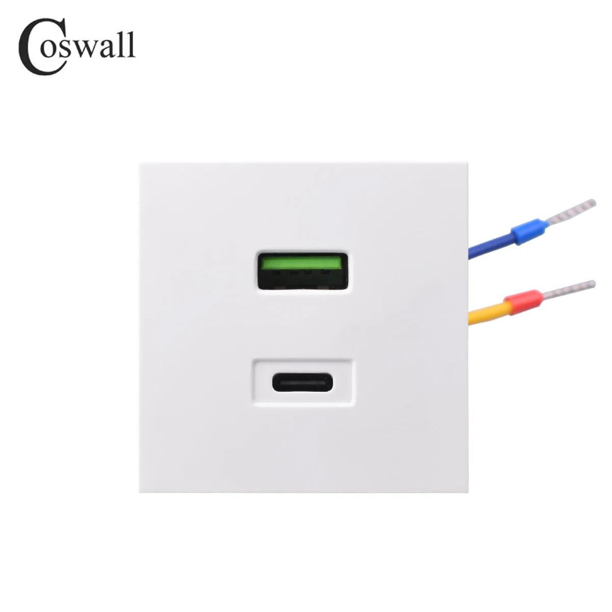 Coswall PD 20W QC 3.0 DIY Module，Wall Dual USB Socket Type-A & Type-C Dual USB 20W Fast Charger