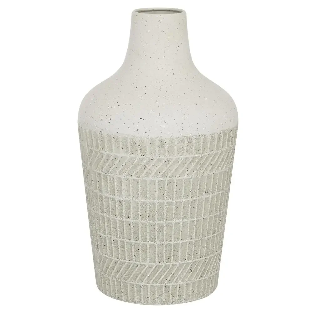 Textured White Iron Modern Vase Home Decor 13