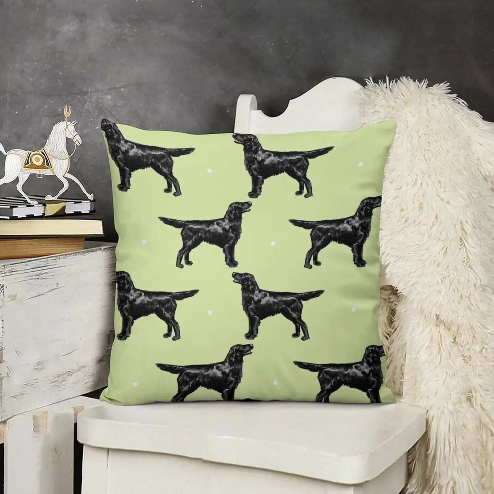 Flat Coated Retriever Throw Pillow luxury throw pillow covers Sofa Decorative Covers pillow