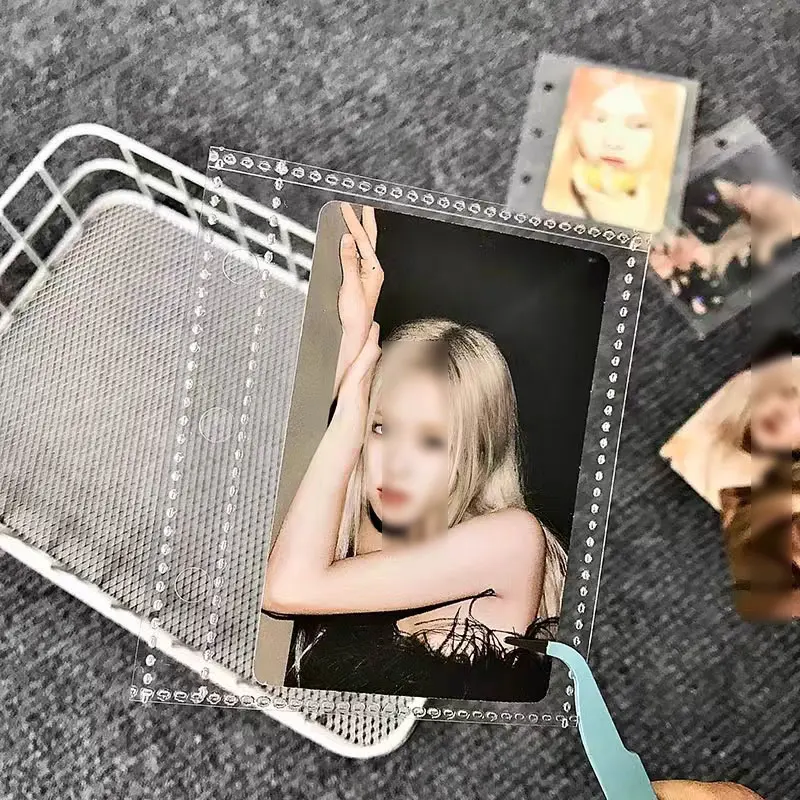 A8 30pcs 3 Hole Transparent Laser File Binder Sleeves Notebook Loose Leaf DIY Document Bag Binder Rings Storage Binding Folder