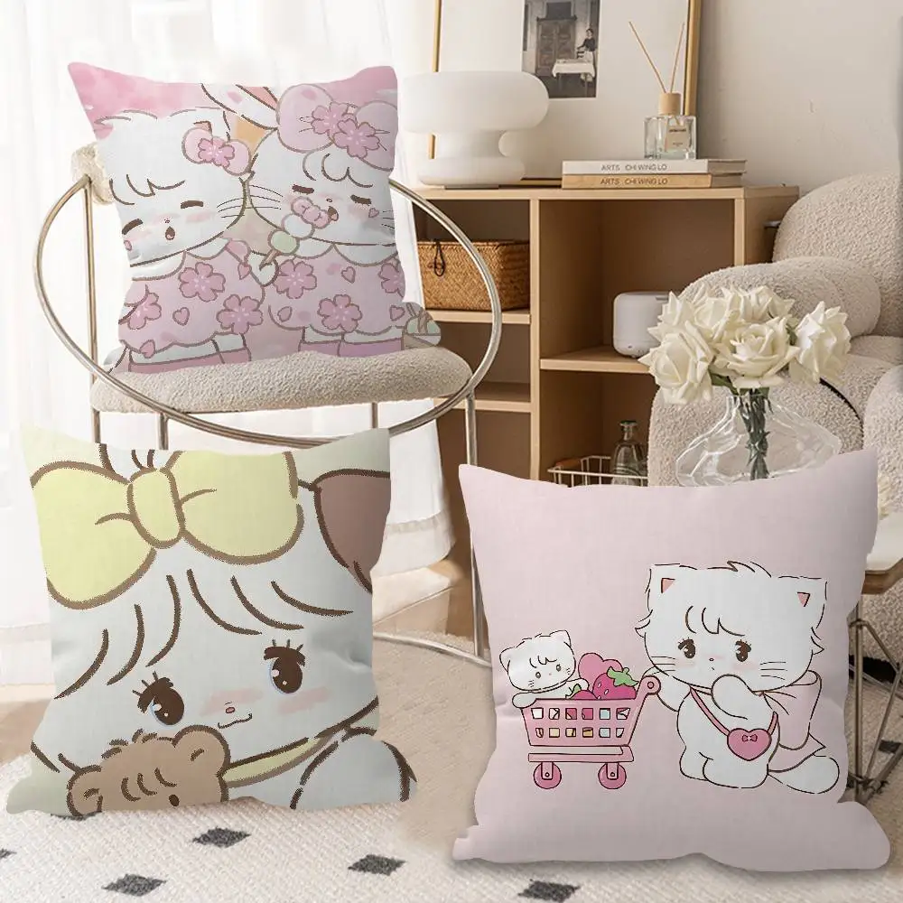 Cute M-Mikko I-Illustrations Pillowcase toon Gift Cushion Cover Bedroom Home Sofa Chair Seat Decor pillow case