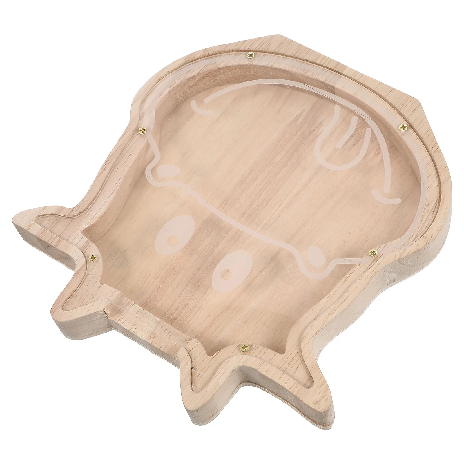 

Wooden Piggy Bank Animal Shape Coin Container Decorative Money Pot Home Girls Kids Coins Collector Cartoon Cow Storage Box