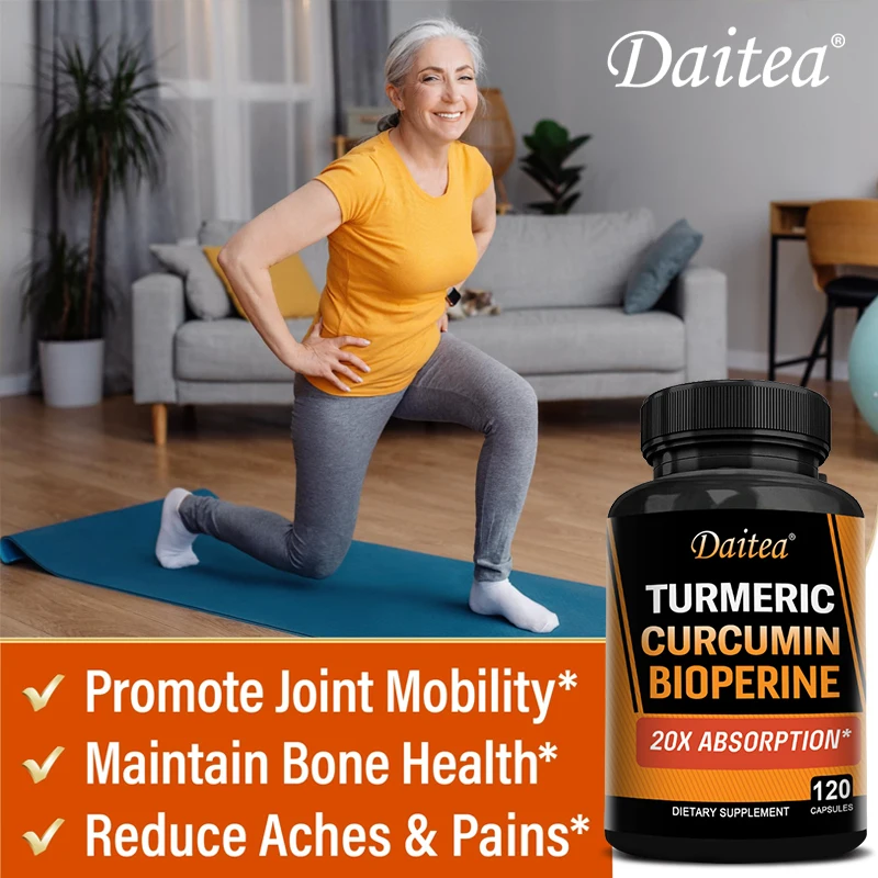 Turmeric Curcumin with BioPerine 95%-Better Absorption, Natural Joint Support Supplement, Vegan Herbal Extract