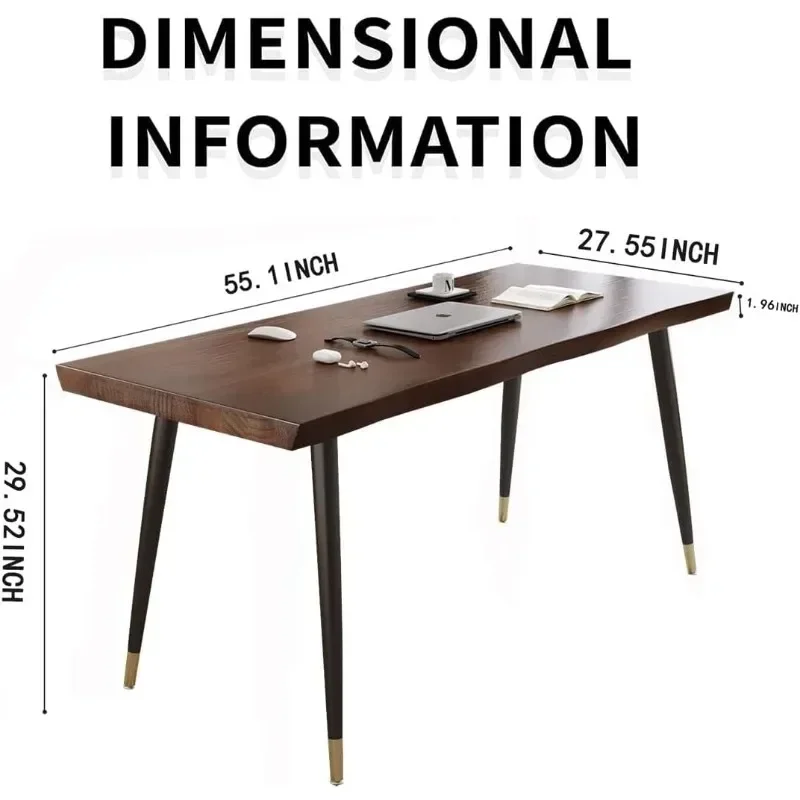 Estilo Simples Moderno Mesa De Pé, Mesa De Estudo Do Computador, Frame De Metal Preto, Pranchas De Madeira Maciça para Home Office e Quarto