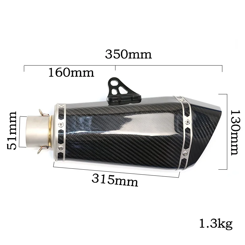 Universal Beveled Stainless Steel Exhaust System 51mm Retrofit Muffler DB Killer Removable For 300 EXC 300 EXC Six Days 400 EXC