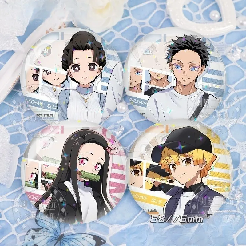 

New Demon Slayer: Kimetsu No Yaiba Badge Akaza Koyuki Anime Peripheral Fashion Creativity Modern Outfit Modeling 58/75mm Brooch