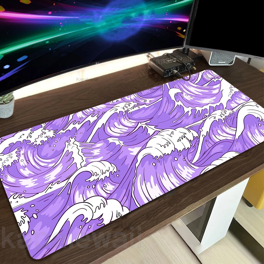 Tapis de souris de style japonais, grand format, en caoutchouc, pour clavier, ordinateur gamer, bureau