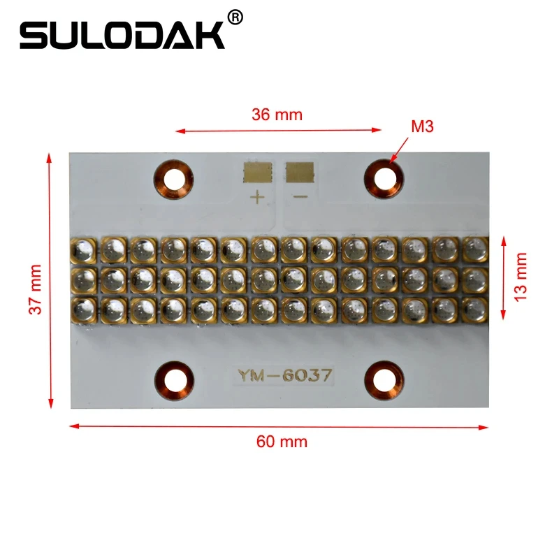Uv Led Splicing Module Foruv Flatbed Printer Meubels Uv Vernis Bakken Droog Curing Uv Led Lamp 6565 Chip 60*37Mm