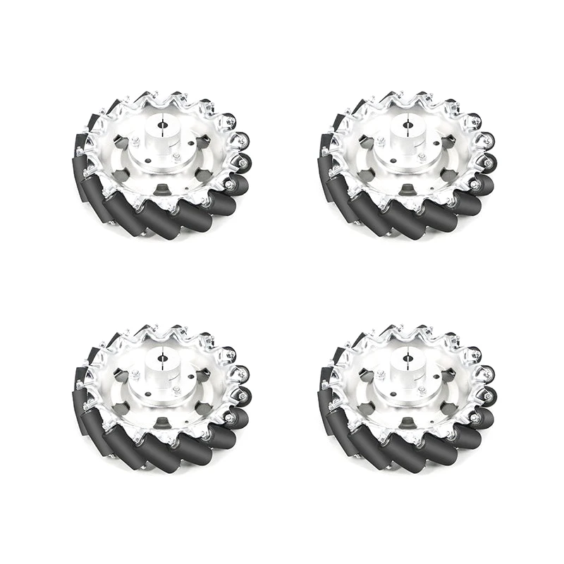 

Комплект из 4 колес Mecanum с большой нагрузкой до 100 кг, диаметром 152 мм (6 дюймов), с муфтами D-типа 6 мм, 8 мм, 10 мм, 12 мм для шасси роботов и всенаправленных колесных систем