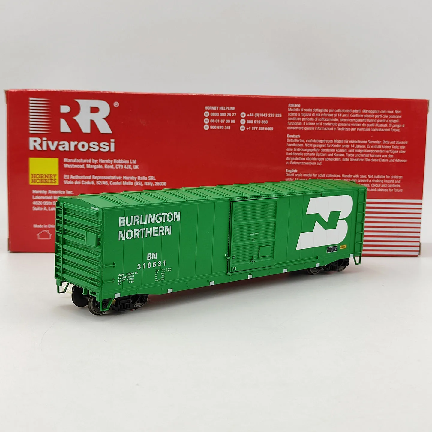 Diecast HO 1:87 Scale Rivarossi HR6637B Sliding Door Train Carriage Alloy Car Model