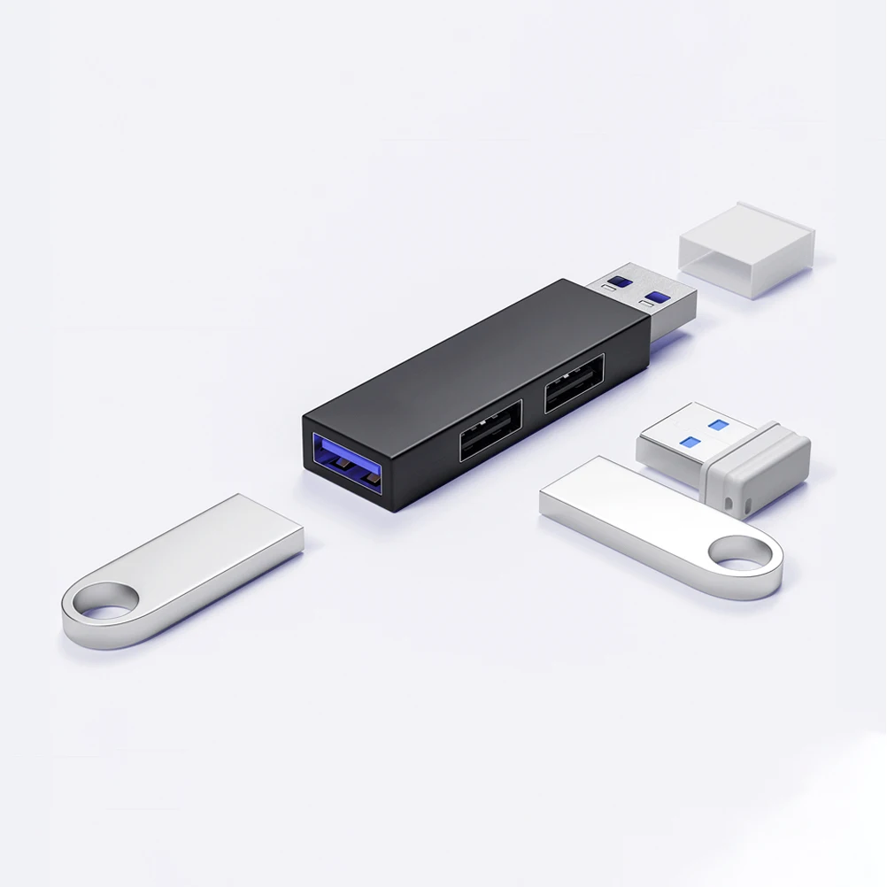 

USB Hub 3.0 4 Port Splitter Plug Play Lightweight Portable Expansion Adapter for Laptop Keyboard Mouse Mobile Printer
