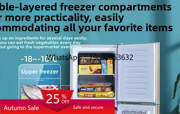 

dormitory rental house energy saving and electricity saving office double door two person mini refrigerator