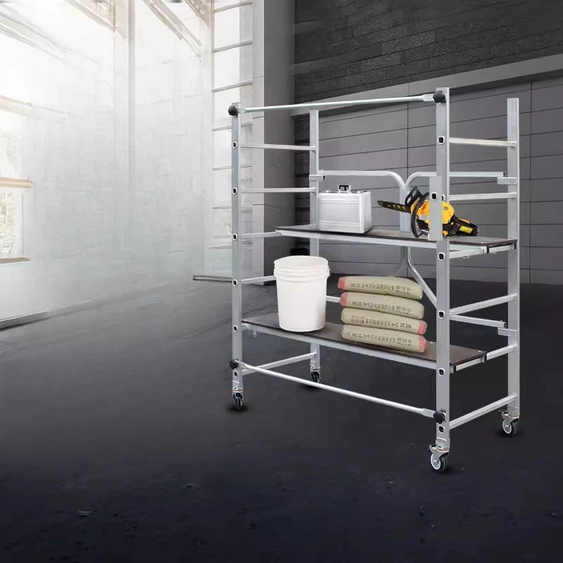 Aluminum alloy quick loading scaffold small folding frame Aluminum movable platform ladder Portable engineering ladder