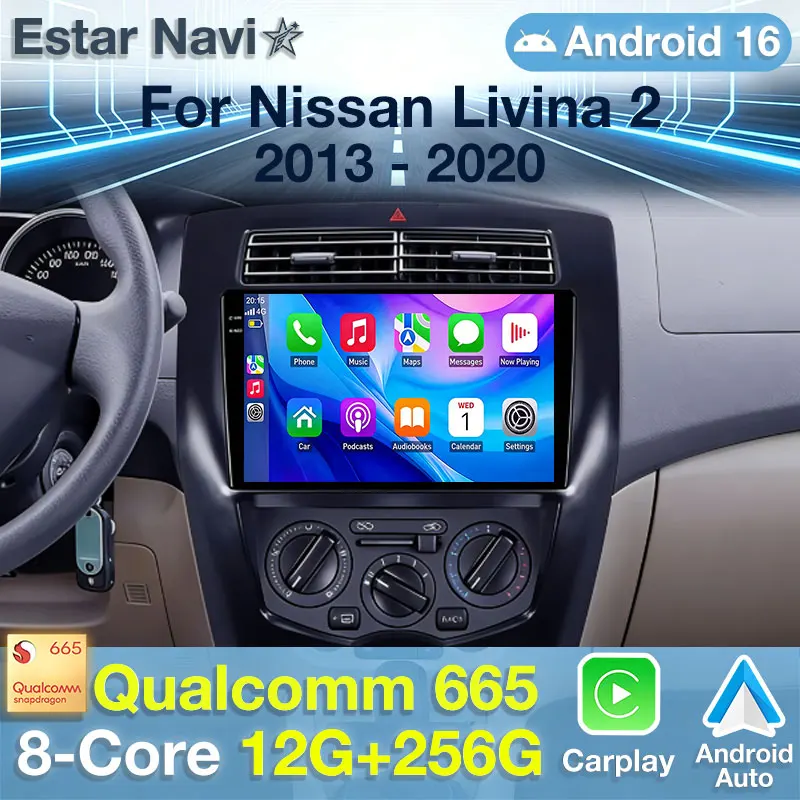 Android 16 For Nissan Livina 2 2013-2020 WIFI Wireless Carplay Stereo Screen Car Radio Multimedia Navigation Player 4G 2DIN 360