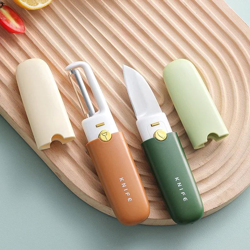 2-in-1 Double-head Fruit Knife Paring Knife Multi-functional Apple Peeler In Student Dormitory Office Portable Melon Planer