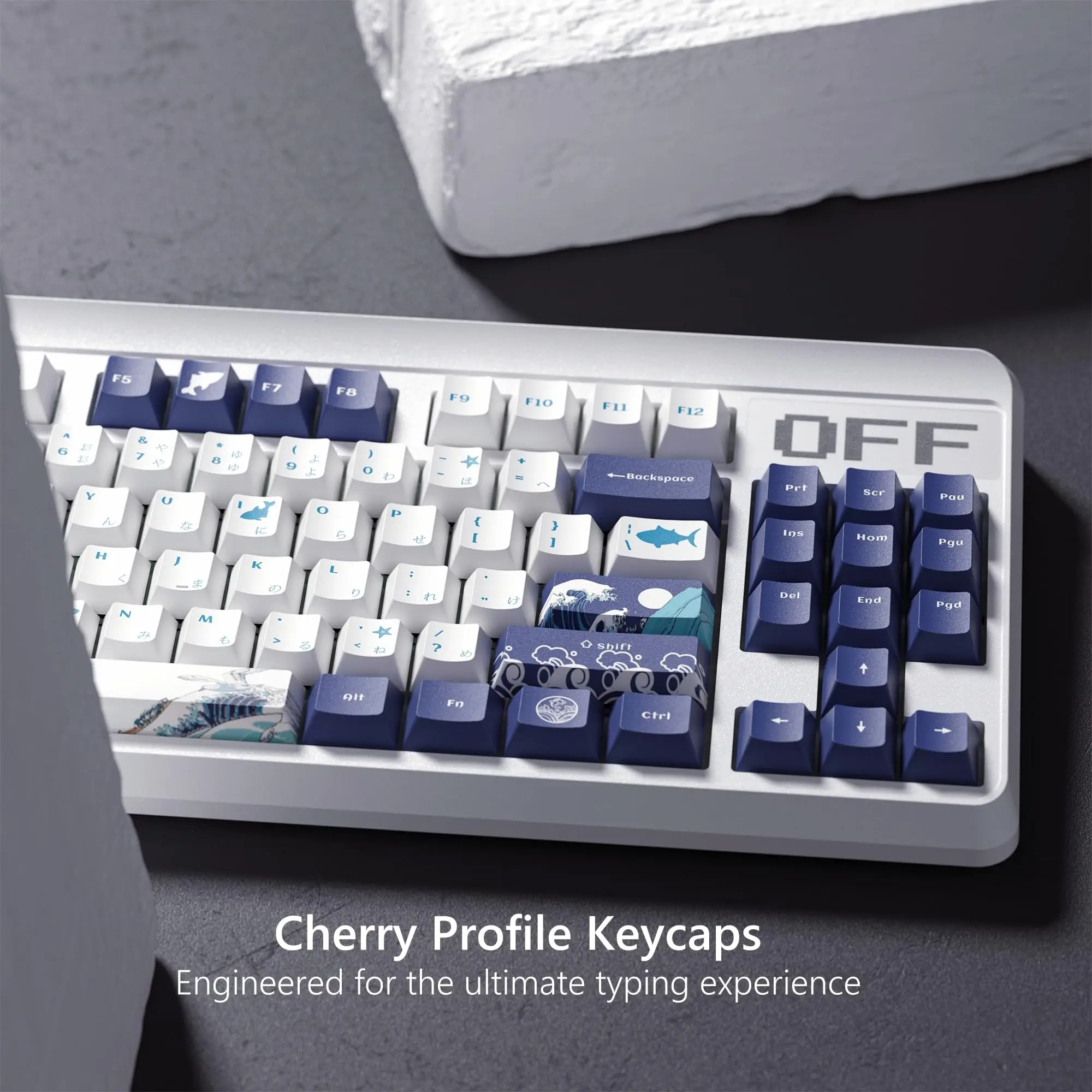 Cherry Profile Dye-Sublimation PBT Keycaps Coral Sea Custom Keyboard Keycaps for Gateron Cherry MX Switches Mechanical Keyboard