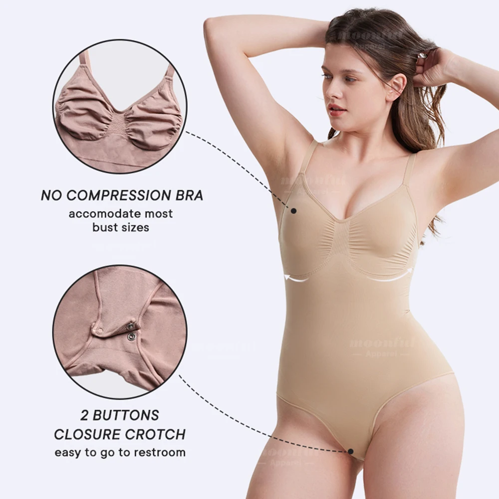 Bodysuit wanita Shapewear tinggi elastis pembentuk tubuh penuh tali pelangsing Tank Top Fajas kontrol perut pinggul pengangkat bokong pakaian dalam