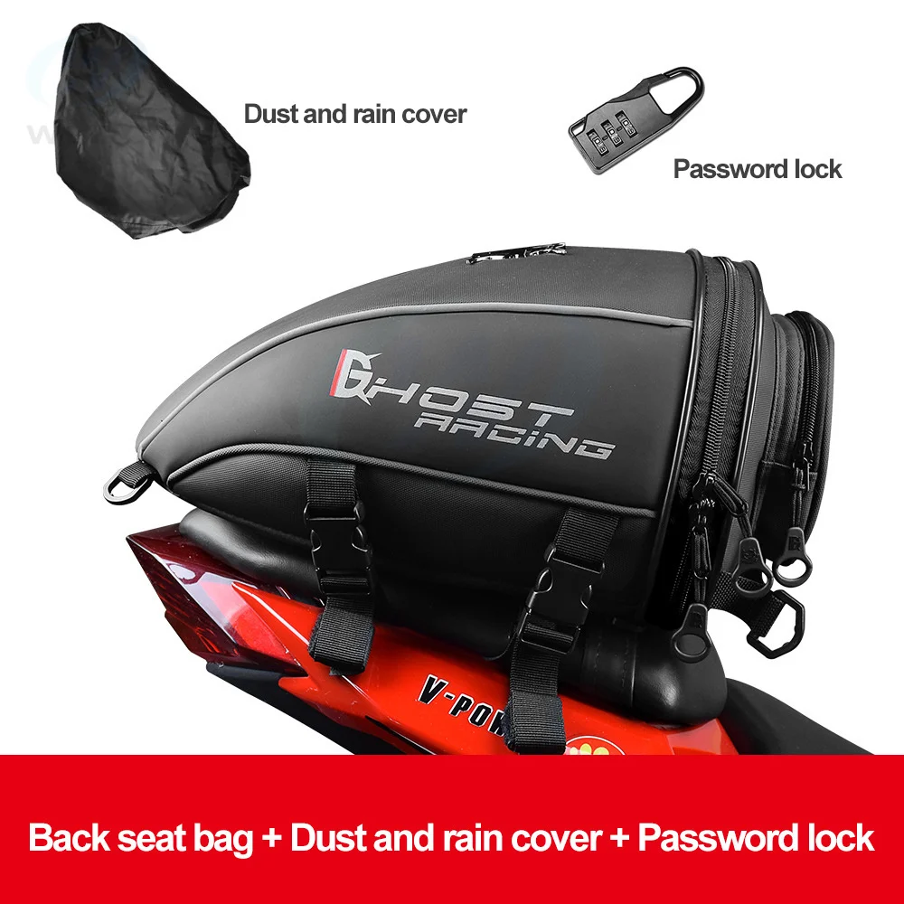 Motorcycle Durable Rear Seat Bag Suitcase Travel Shoulder Luggage Waterproof Motorbike Backpack Tail Tank Bag Leather Sport Tool