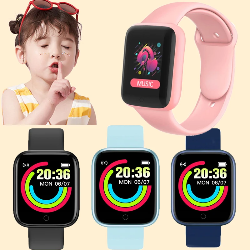 

Children's Smart Digital Connected Watch With Call Reminder Step Count Heart Rate Monitoring For Children Girls Boys Watch Clock