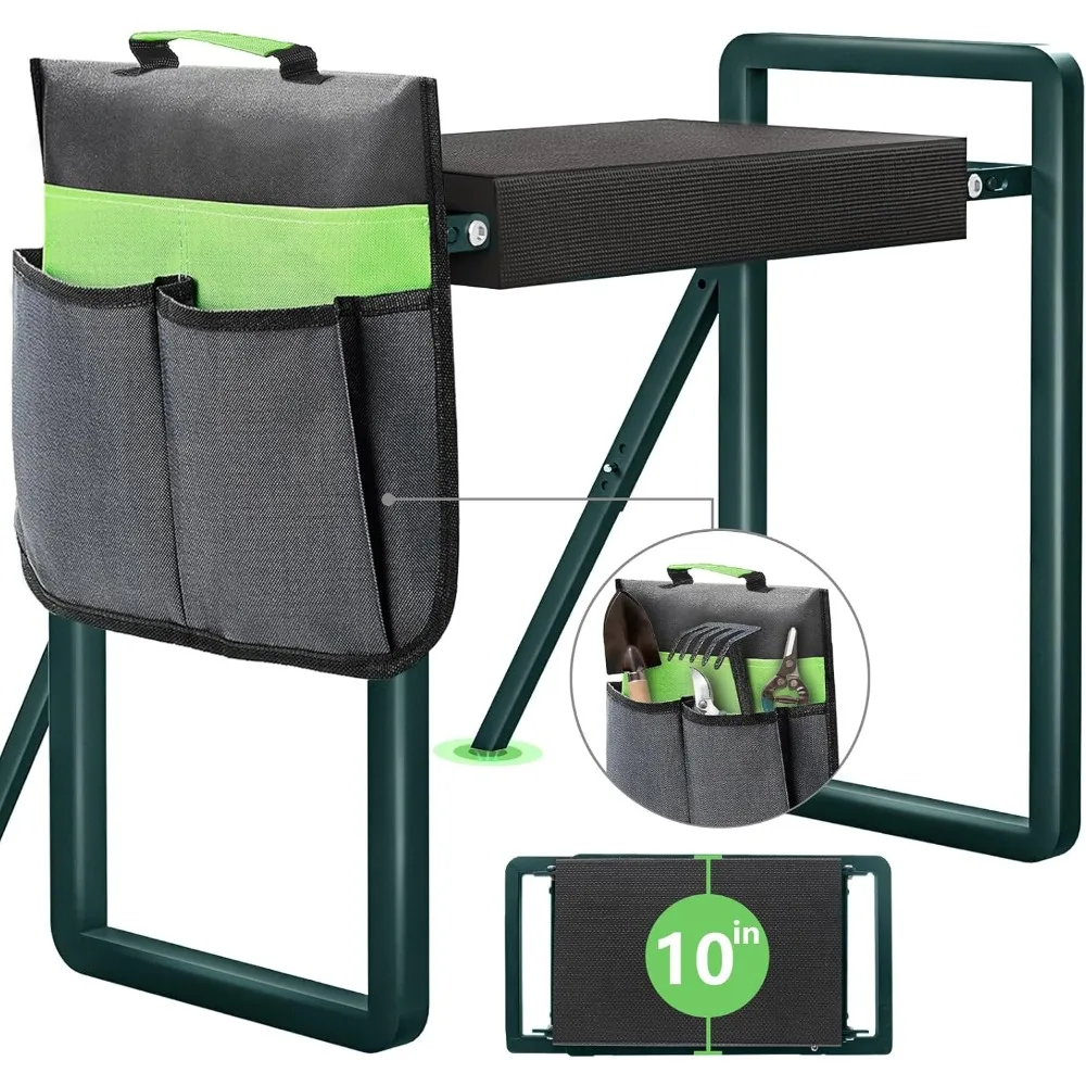 

Garden Kneeler and Seat Heavy Duty,Foldable Gardening Stool with Anti-Tipping,10" Thicken & Widen Soft Kneeling Pad,Great