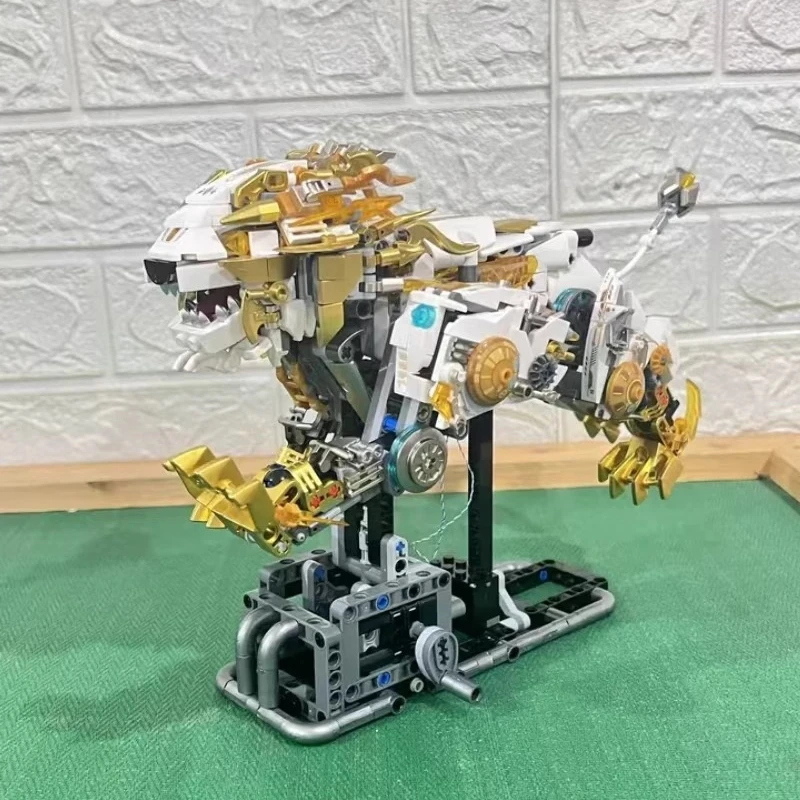 1073PCS Creativo Tecnico Meccanico Leone Building Blocks Mattoni STEM Modello Animale Giocattoli Educativi Set Kit per Il Regalo Del Capretto Per Adulti