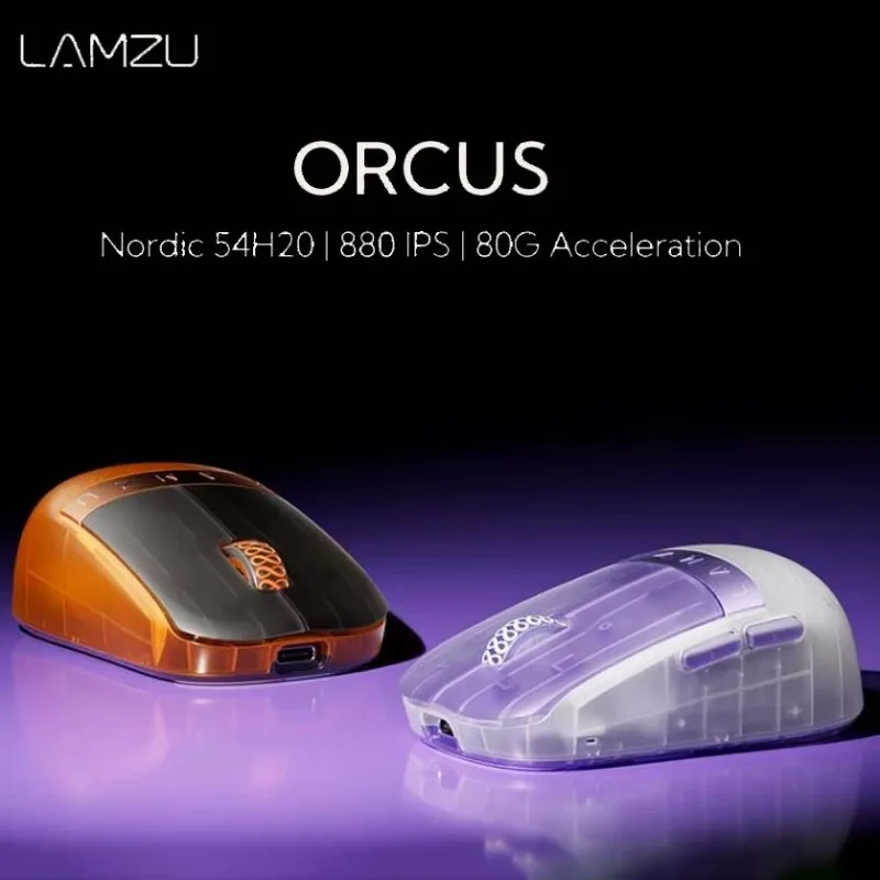 LAMZU Orcus Wireless Gaming Mouse Tri-mode Nordic 54H20 880 IPS 80G Acceleration Finger Grip Flagship Esports for Gamers Mice