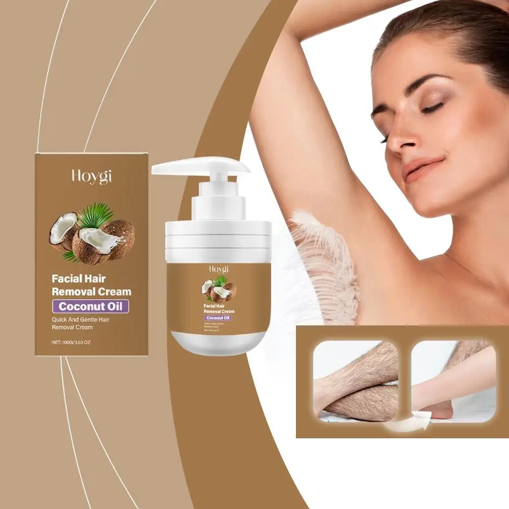 كريم إزالة شعر الوجه اللطيف من جوز الهند كريم لطيف غير مزعج يرطب يغذي كريم إزالة سريع المفعول #1