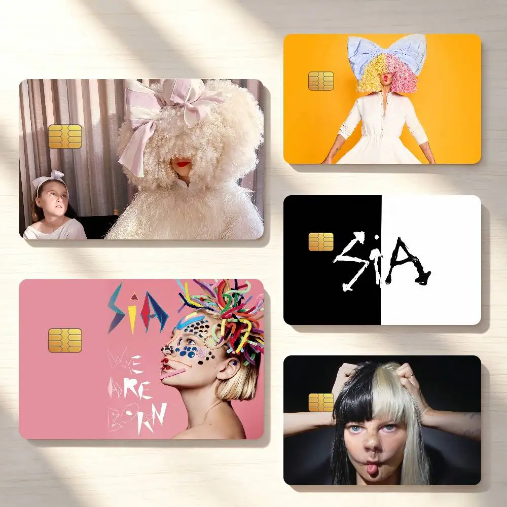 Singer S-Sia Reasonable Woman Music Credit Card Skin Stickers For Bank Bus Metro Cards Waterproof Anti-Scratch Gift 4PCS