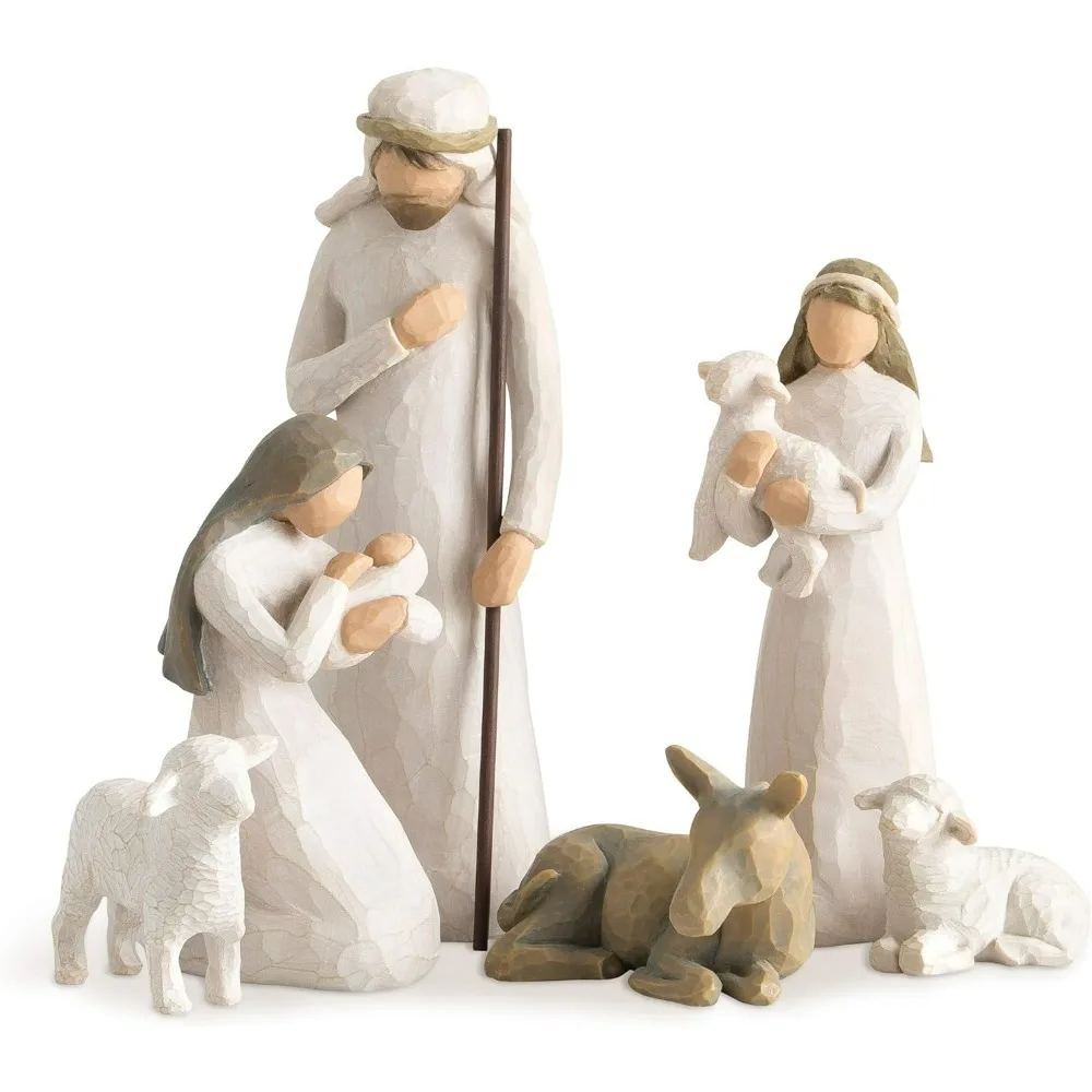 Nativity Set, Behold The Awe and Wonder of The Christmas Story,Classic Nativity Collection, Sculpted Hand-Painted Figuresammock