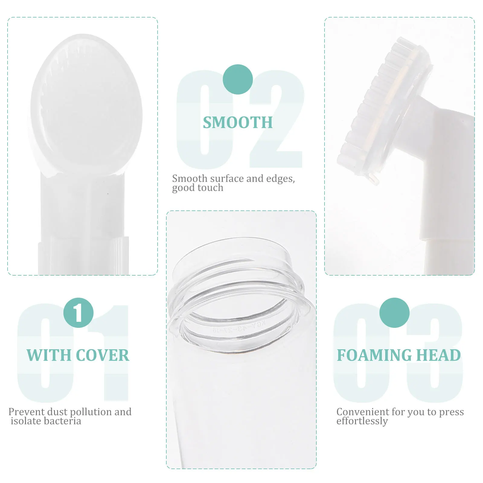 

2pcs 100Ml Foaming Bottles Empty Pet Sub Bottle Leakproof Silicone Dispenser For Liquid Soap Hand Face Cleanser