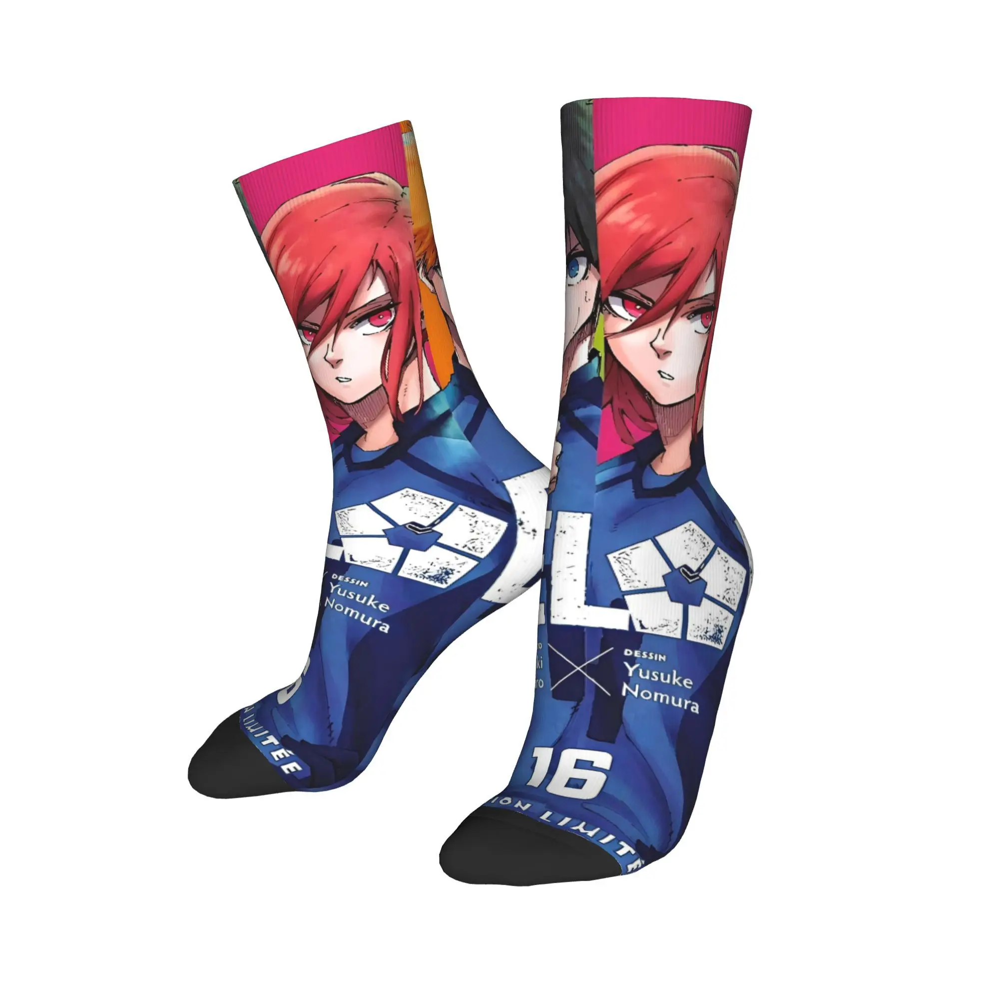 Blue Lock Anime Socks Winter  Stockings Novelty Adults Men Warm Soft Socks Pattern Outdoor Sports Anti Sweat Socks