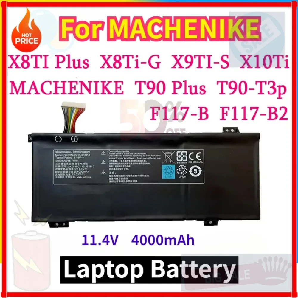 

GK5CN-00-13-4S1P-0 Laptop Battery For TONGFANG GK5CN5Z GK5CN6Z GK5CN4Z GK6Z5CN GK7CP7S For MACHENIKE T90 Plus 4000mah 11.4V