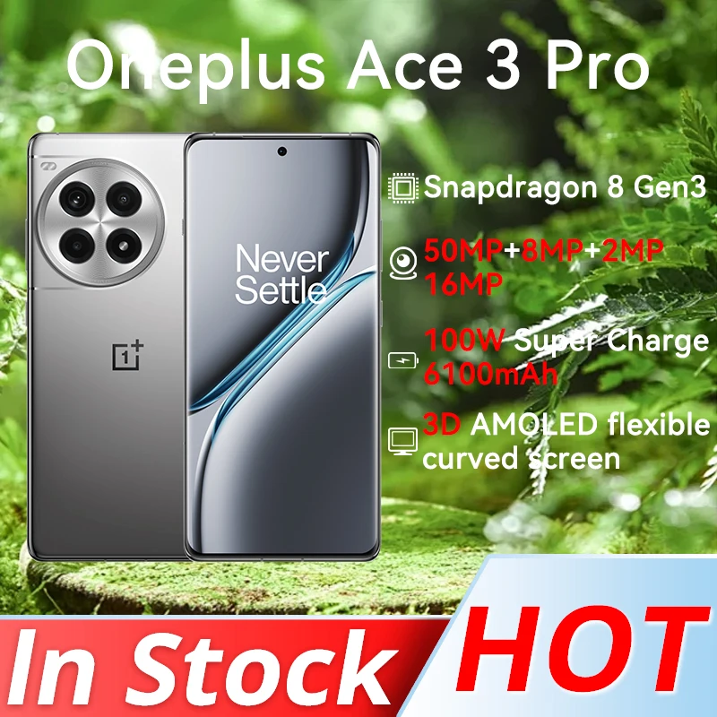 Global ROM OnePlus ACE 3 Pro Snapdragon 8 Gen 3 Sony 50MP Main Camera 6100mAh Battery 100W SUPERVOOC 6.78 120Hz AMOLED IP65