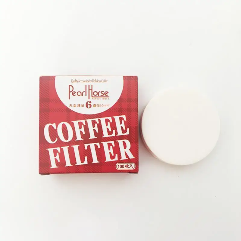 Round Coffee Filter Paper 100pcs Pill-shaped Moka Pot Coffee Maker Filter Circular Hand-poured Coffee Tools