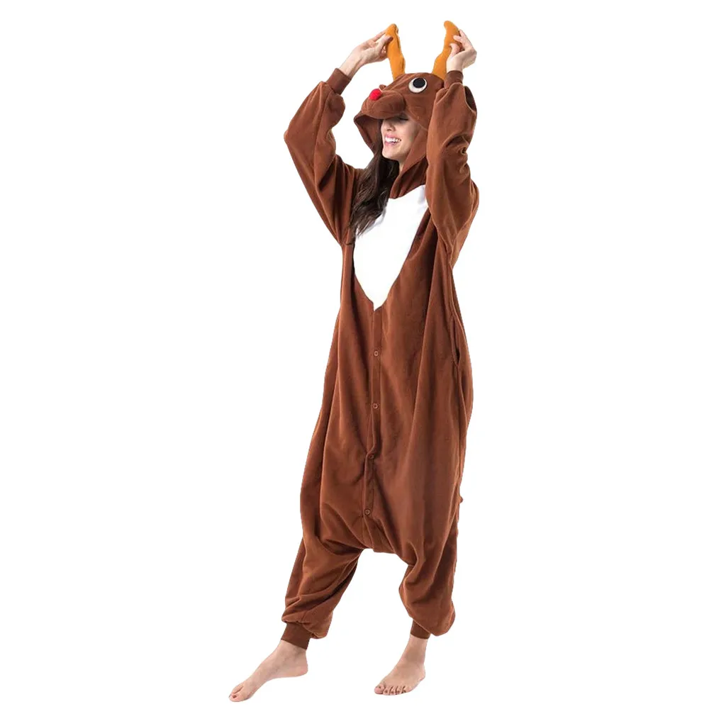 Christmas Costumes Reindeer Deer Onesie Jumpsuit Kigurumi For Adult