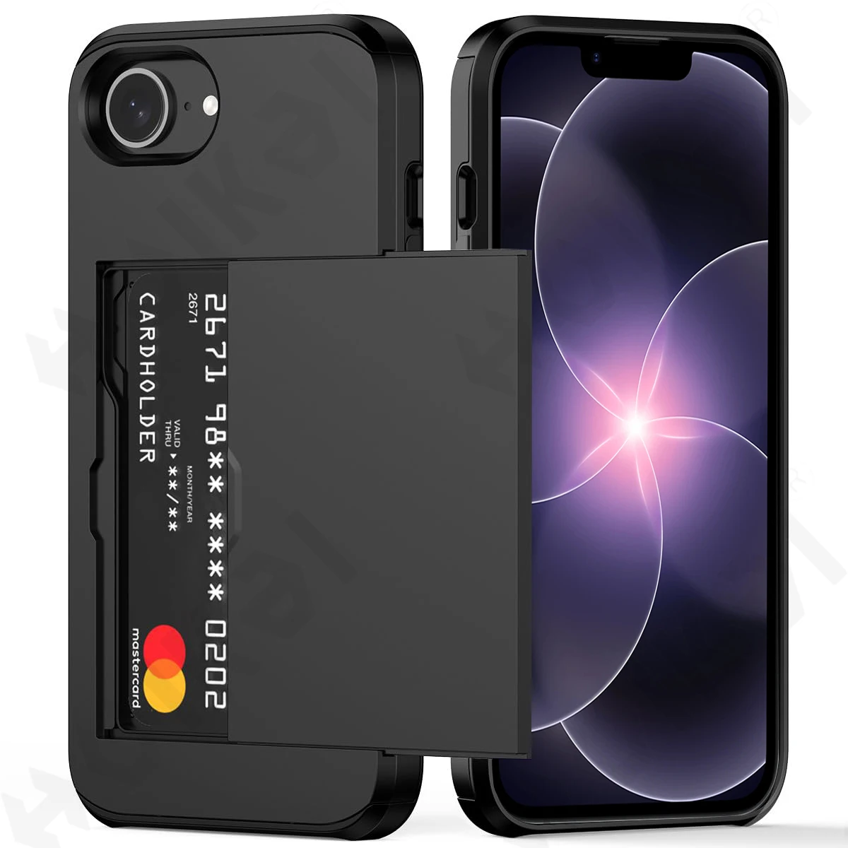 

Case For iPhone 17e 16e with Card Holder Protective Case Hidden Card Slot Slim Wallet Cover