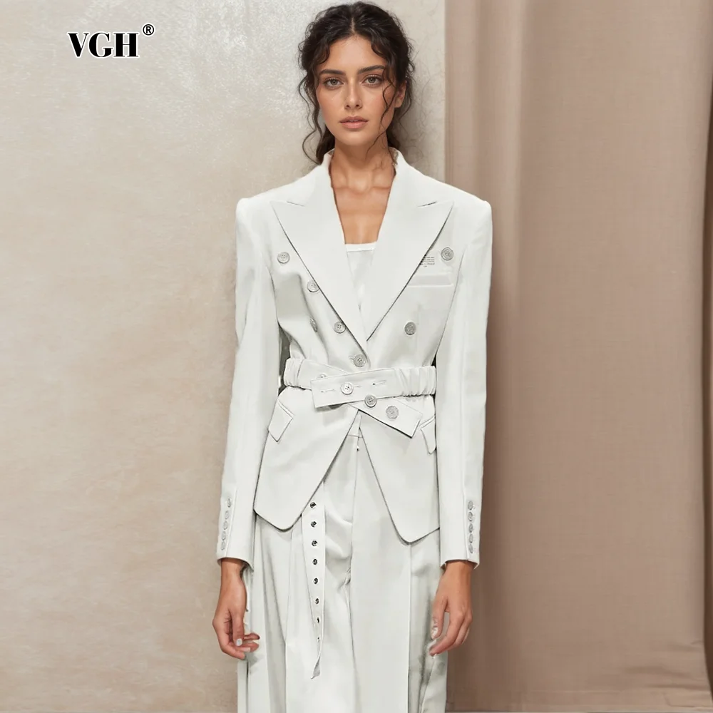 

Женский блейзер на завязках VGH, пиджак с отложным воротником и длинным рукавом, приталенный Блейзер на пуговицах в стиле кэжуал